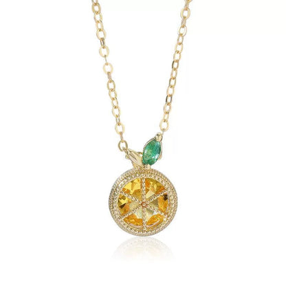 Gold Fruit Choker Necklace For Women Featuring Electroplated Copper Pendant With Cable Chain