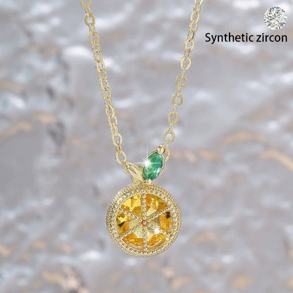 Gold Fruit Choker Necklace For Women Featuring Electroplated Copper Pendant With Cable Chain