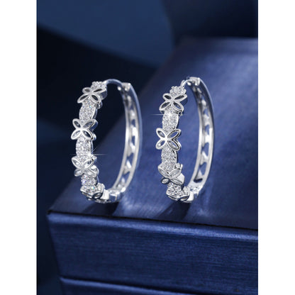 Butterfly Earrings For Women In Real Gold Plated Copper With Zircon Inlay, Elegant Jewelry Accessory