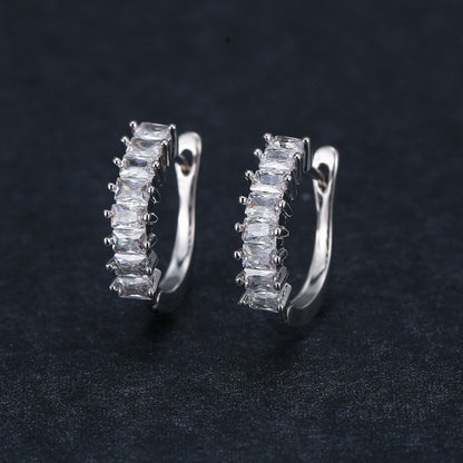 Sweet Style Circle Earrings For Women With Bezel Setting, Electroplated Copper And Zircon Inlay