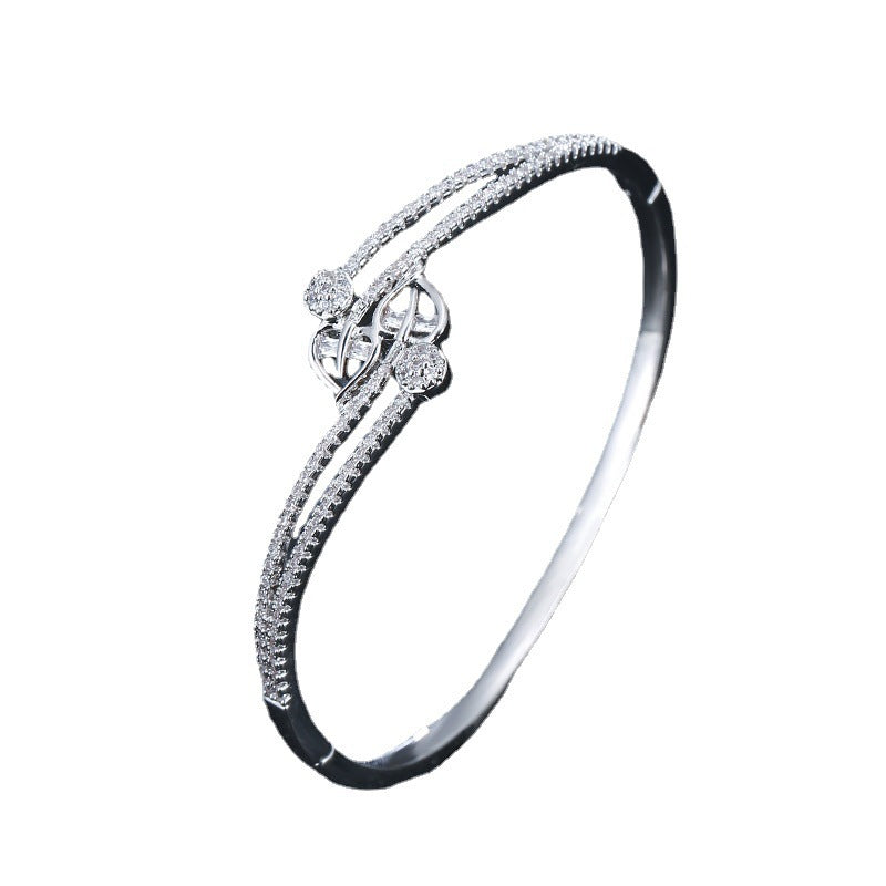 Heart Shape Bangle For Women In , Electroplated Copper With Gold Plating