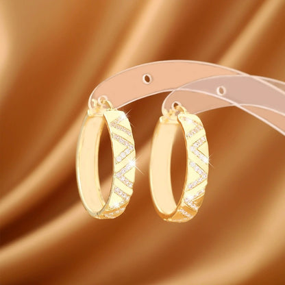 Simple Style Letter Earrings For Women With Copper Ear Pins And Zirconia Inlay