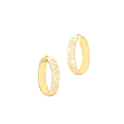 Simple Style Letter Earrings For Women With Copper Ear Pins And Zirconia Inlay