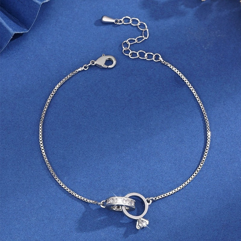 Irregular Copper Bracelet For Women With Electroplated Gold Plating And Zircon Inlay