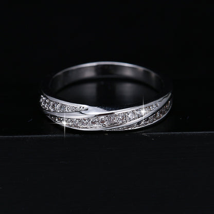 Geometric Copper Ring For Women In With White Electroplated Gold Plating