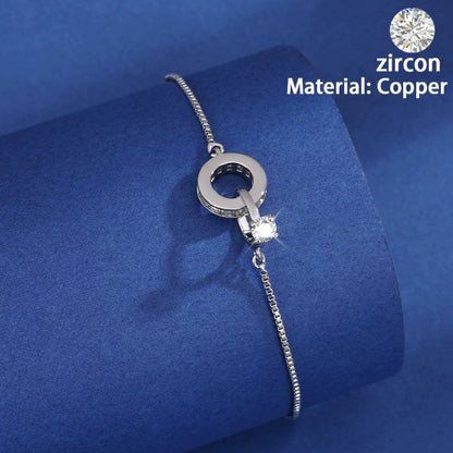 Irregular Copper Bracelet For Women With Electroplated Gold Plating And Zircon Inlay