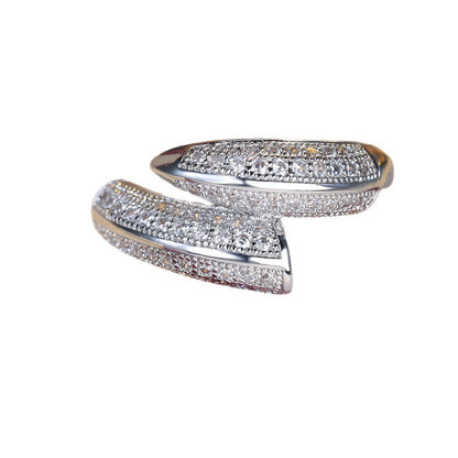 Geometric Copper Ring For Women With Zircon Inlay In Gold, Perfect For Daily Wear
