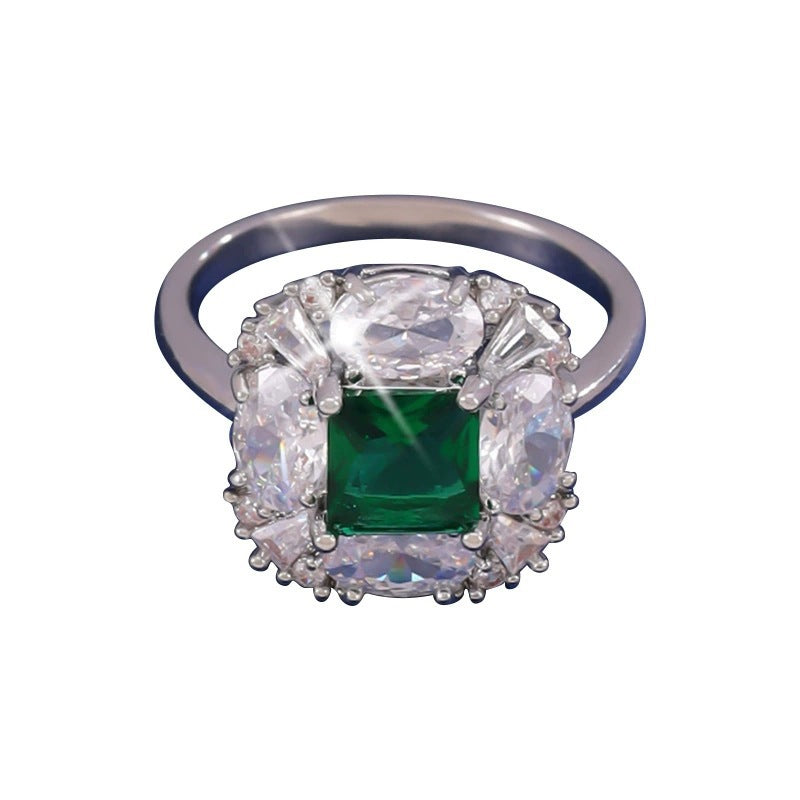 Retro Irregular Copper Ring For Women With Electroplated Gold Plating And Zircon Inlay