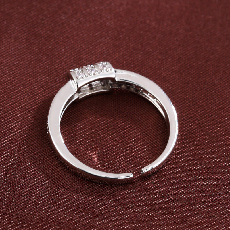 Sweet Style Open Ring For Women, Electroplated Copper With Gold Finish