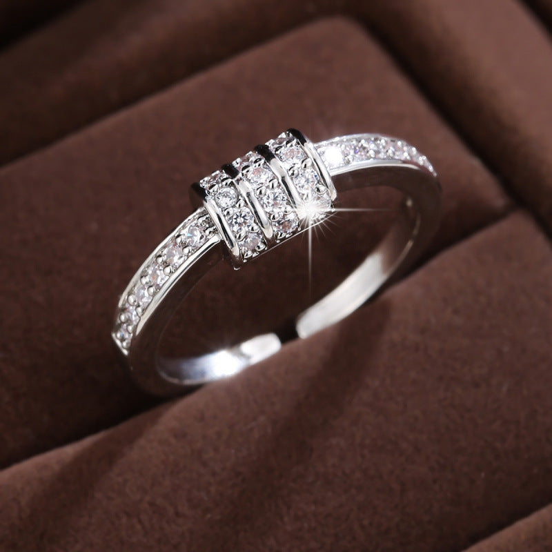 Sweet Style Open Ring For Women, Electroplated Copper With Gold Finish
