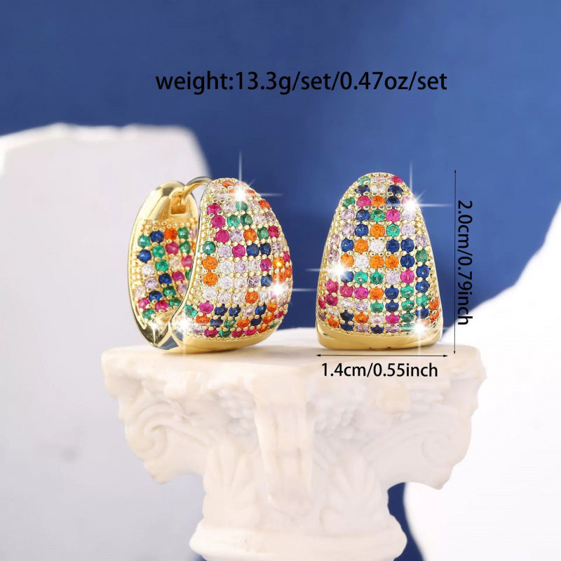 Water Droplets Stud Earrings For Women In Gold Featuring Electroplated Finish With Copper Ear Pins