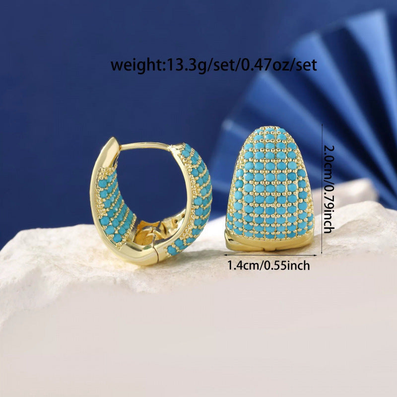 Water Droplets Stud Earrings For Women In Gold Featuring Electroplated Finish With Copper Ear Pins