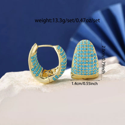 Water Droplets Stud Earrings For Women In Gold Featuring Electroplated Finish With Copper Ear Pins
