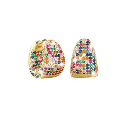 Water Droplets Stud Earrings For Women In Gold Featuring Electroplated Finish With Copper Ear Pins