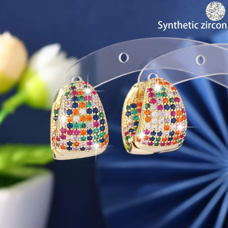 Water Droplets Stud Earrings For Women In Gold Featuring Electroplated Finish With Copper Ear Pins