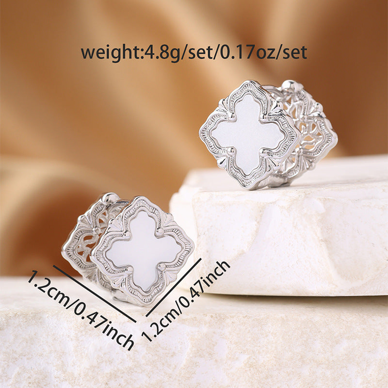 Lucky Heart Stud Earrings For Women In Copper Featuring Design