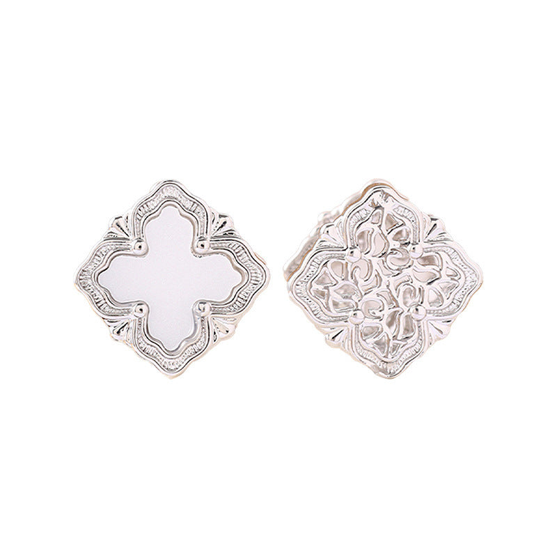 Lucky Heart Stud Earrings For Women In Copper Featuring Design