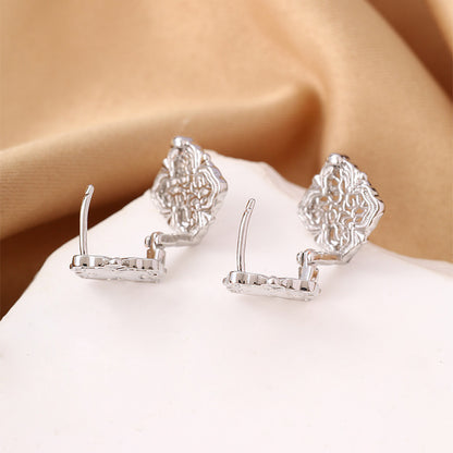 Lucky Heart Stud Earrings For Women In Copper Featuring Design