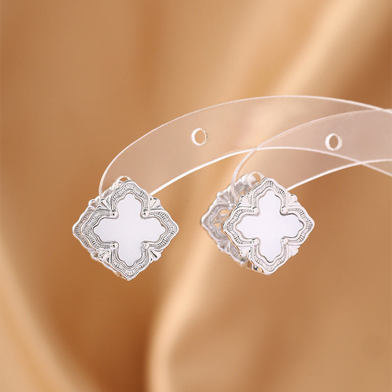 Lucky Heart Stud Earrings For Women In Copper Featuring Design