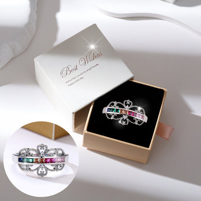 Women’s Crown Ring In Gold Electroplated Copper With Zircon Inlay