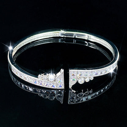 Elegant Women’s Copper Bangle With Zircon Inlay, 1 PCS Package