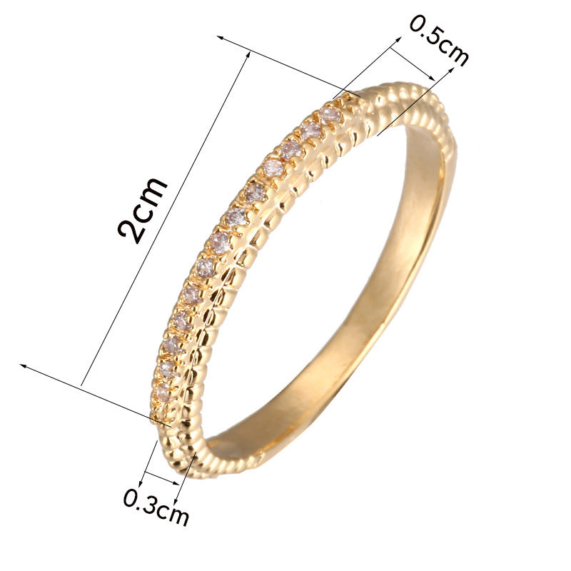 Geometric Copper Ring For Women With Electroplated Gold Plating, Stylish And Elegant Jewelry