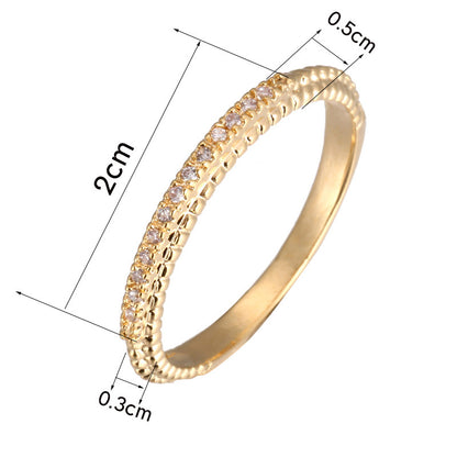 Geometric Copper Ring For Women With Electroplated Gold Plating, Stylish And Elegant Jewelry