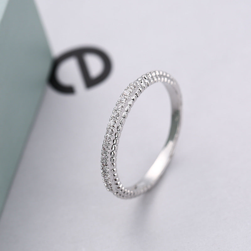 Geometric Copper Ring For Women With Electroplated Gold Plating, Stylish And Elegant Jewelry