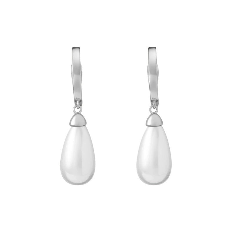 Water Droplets Earrings For Women Featuring Freshwater Pearl Inlay And Electroplated Copper Studs