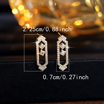 Square Jewelry Set For Women In Brass With Electroplated Gold Plating And Zircon Inlay, Featuring Micro Super Whisper Thin Chain