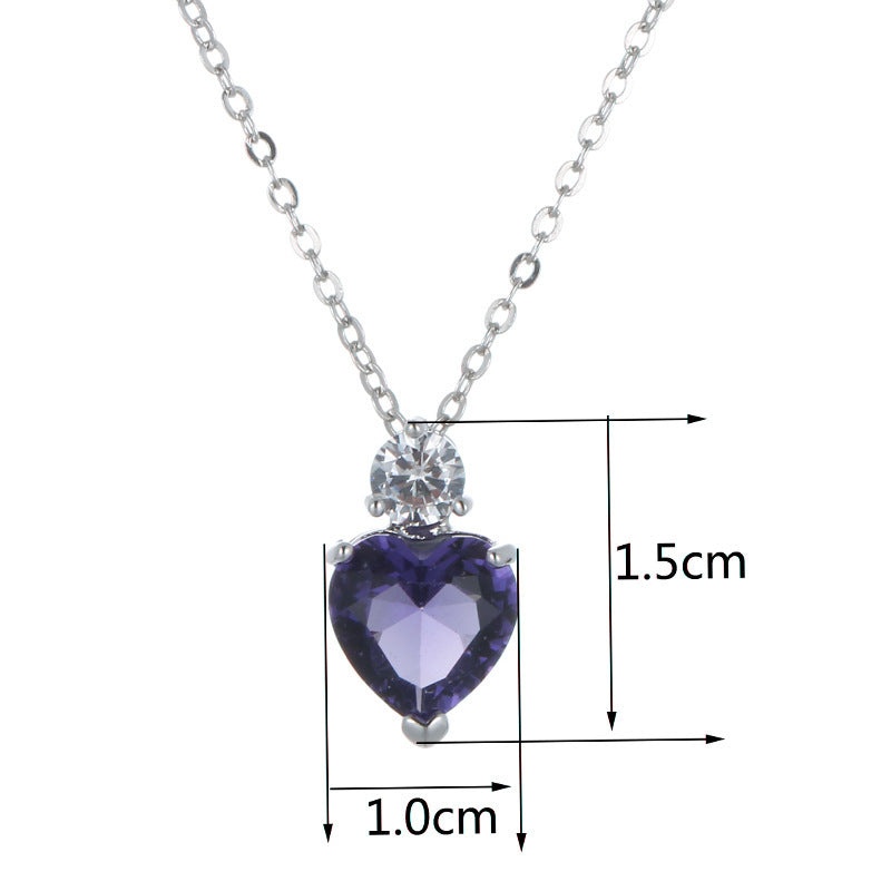 Ocean Purple Necklace With Copper Pendant And February Birthstone Amethyst On Snake Chain