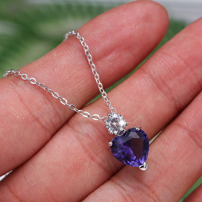 Ocean Purple Necklace With Copper Pendant And February Birthstone Amethyst On Snake Chain