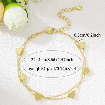 Retro Heart Shape Copper Tassel Bracelet For Women, Stylish And Elegant Accessory