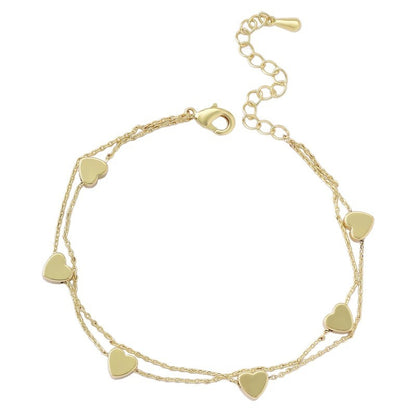 Retro Heart Shape Copper Tassel Bracelet For Women, Stylish And Elegant Accessory