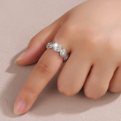 Simple Style Copper Paper Clip Open Rings For Women With Zircon Inlay In Gold