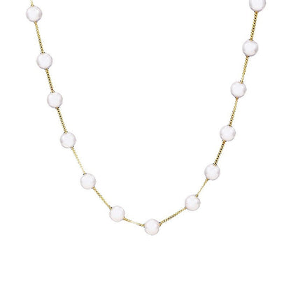 Luxurious Pearl Necklace For Women With Imitation Pearl Pendant And Beaded Copper Chain