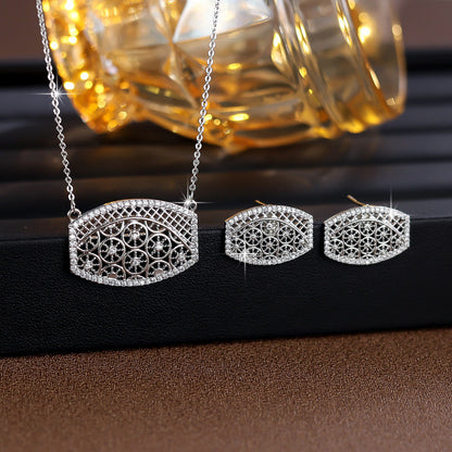 Luxurious Star Jewelry Set For Women In Electroplated Copper With Zircon Inlay