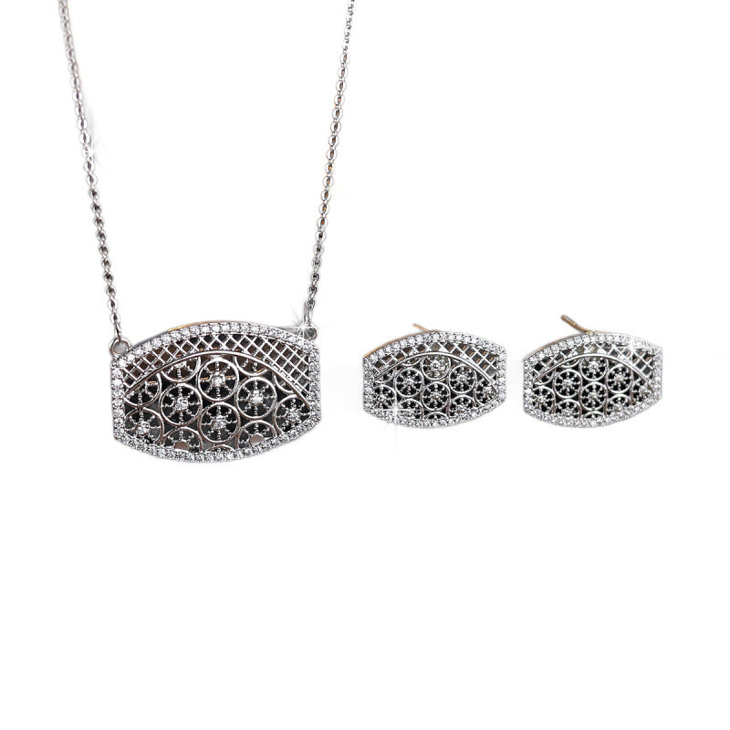 Luxurious Star Jewelry Set For Women In Electroplated Copper With Zircon Inlay