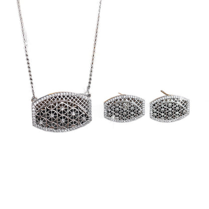 Luxurious Star Jewelry Set For Women In Electroplated Copper With Zircon Inlay