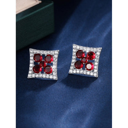 Gold Flowers Stud Earrings For Women Featuring Copper Posts And Zircon Inlay