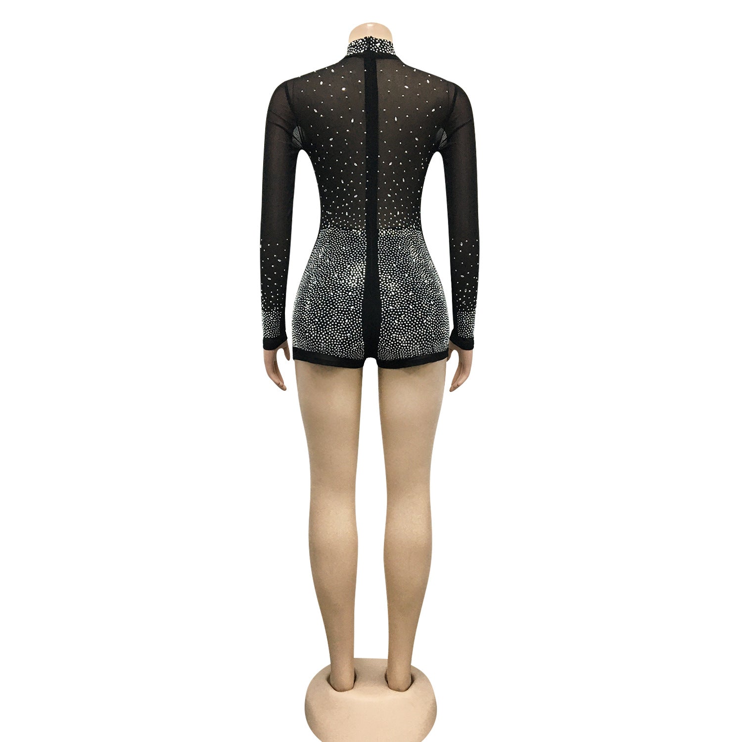 Sexy Transparent Rompers Shorts For Nightclub In See-Through Polyester Fabric