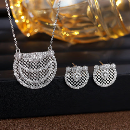 Luxurious Universe Jewelry Set For Women In Copper With Zircon Inlay, 1 Set