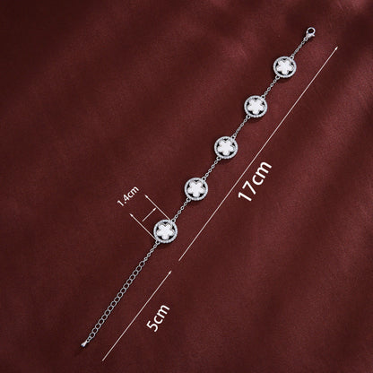 Simple Style Flowers Bracelet For Women In Copper With Electroplated Gold Plating And Zircon Inlay