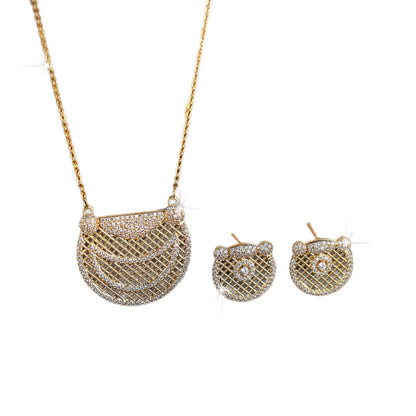 Luxurious Universe Jewelry Set For Women In Copper With Zircon Inlay, 1 Set