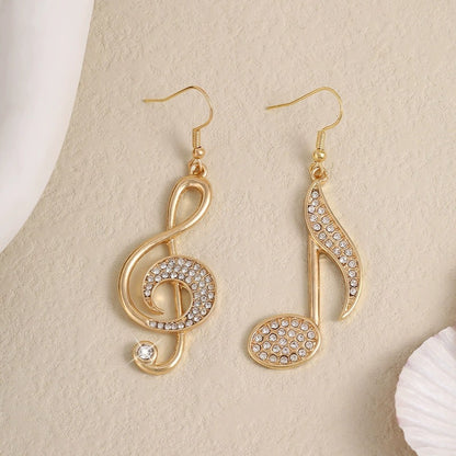 Asymmetrical Gold Stud Earrings For Women With Copper Posts And Rhinestone Inlay