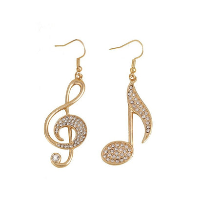 Asymmetrical Gold Stud Earrings For Women With Copper Posts And Rhinestone Inlay