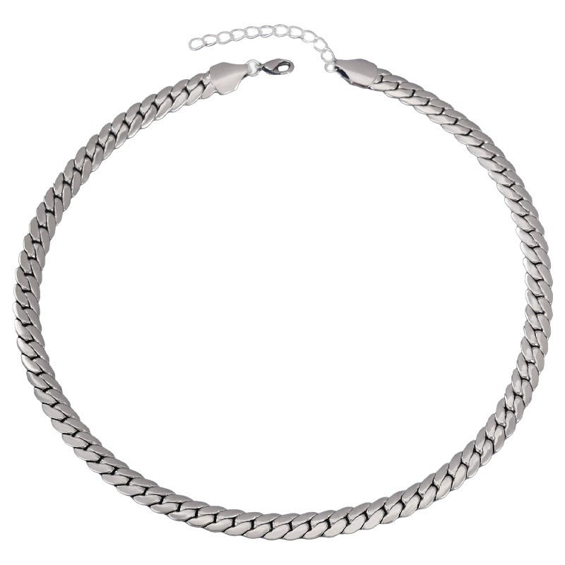 Irregular Hip-Hop Cuban Chain Link Necklace In Electroplated Copper Featuring Cuban Link Chain Curb Chain For Adults