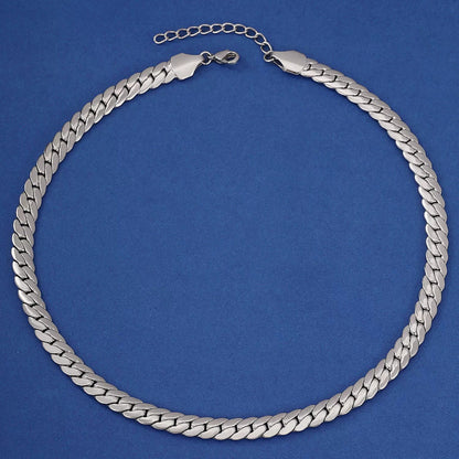 Irregular Hip-Hop Cuban Chain Link Necklace In Electroplated Copper Featuring Cuban Link Chain Curb Chain For Adults