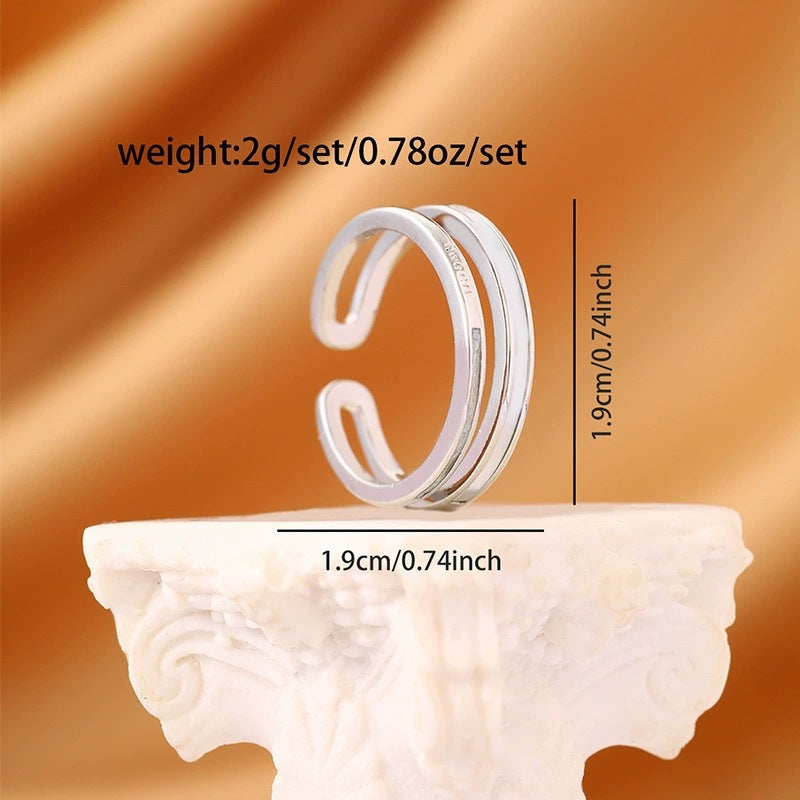 Irregular Band Ring For Women In Gold Electroplated Copper With Mother-of-Pearl Shell Inlay