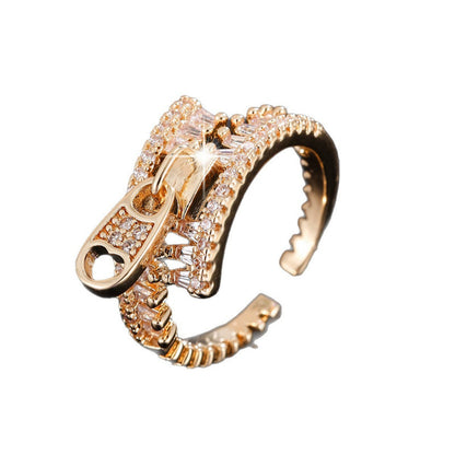 Geometric Open Rings For Women In Copper With Gold Finish, Perfect For Spring Wear